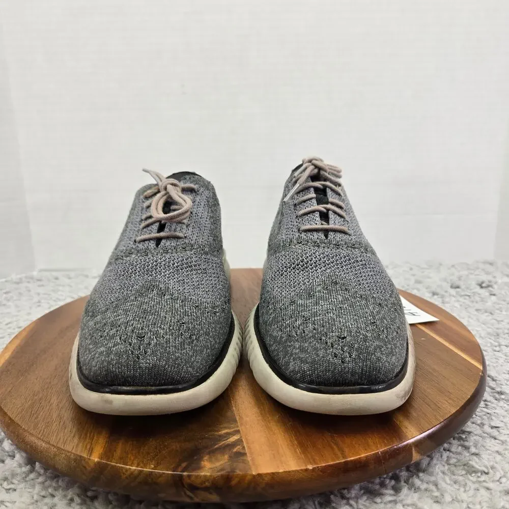 Cole Haan Mens 10M 2.ZeroGrand Gray Stitchlite Business Casual Wingtip Oxford